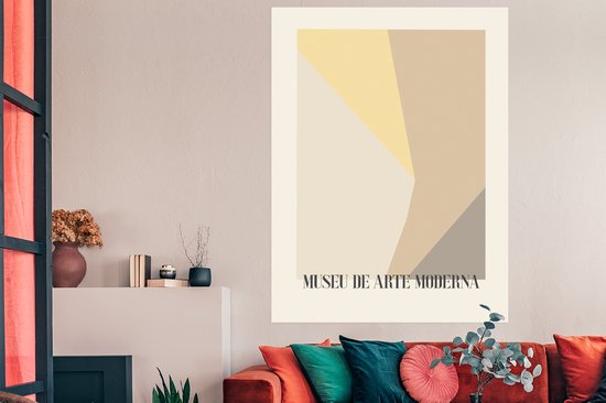 Poster Art moderne - Abstrait - Formes - Jaune - 120x160 cm XXL