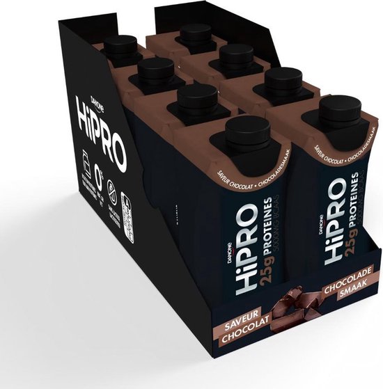 Danone HiPRO Eiwitshake – Chocolade – 25g Proteïne – 8 x 330ml – Lactosevrij
