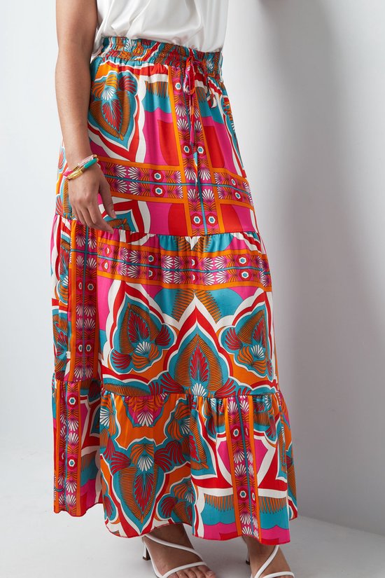 Maxi Rok - Happy Print - Multi - Maat M