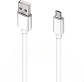 USB Micro 2.0 naar USB Kabel - Korte 30 CM Snoer - Wit
