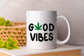 Mug Good Vipes - Doux - Vert - Vert - Blunt - Happy - Relax - Good Vipes - High - 4:20 - 420 - Mary Jane - Chill Out - Roll - Smoke.