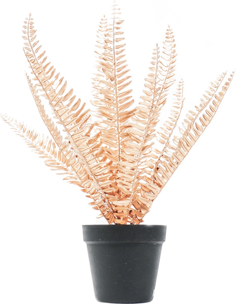 Housevitamin Gouden Kunstplant - Varen - 15x30x45cm - Realistische Kunstplant voor Sfeervolle Decoratie.