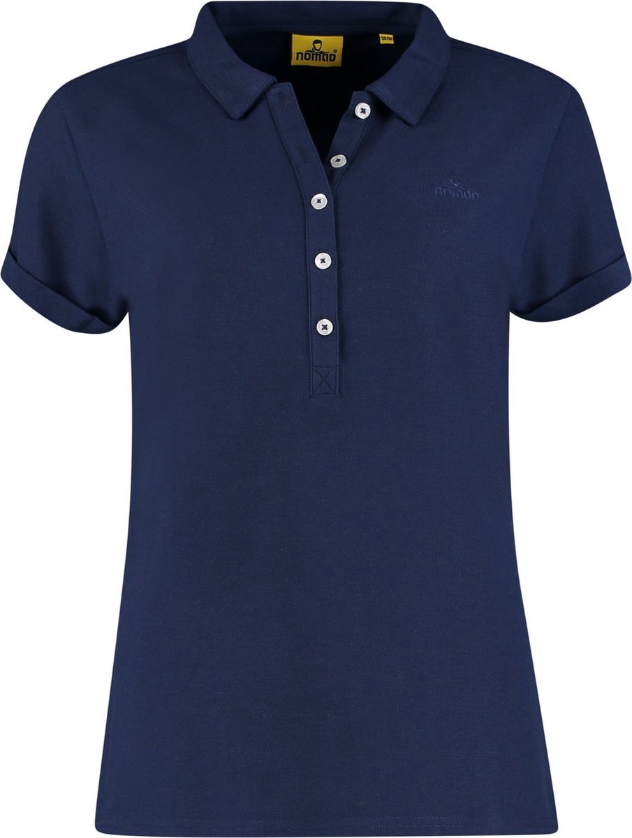 NOMAD® Polo Dames | Maat L | Blauw | Polo Shirt Korte Mouw | Luchtig Katoen | Sneldrogend