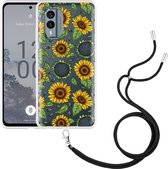 Cazy Hoesje met koord geschikt voor Nokia X30 Sunflowers