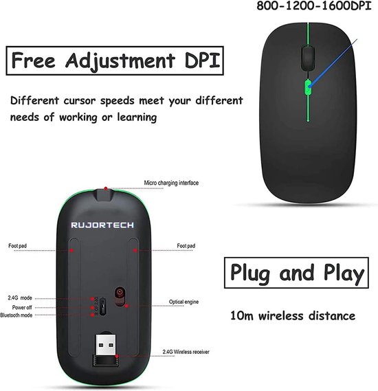 Universal - Souris sans fil silencieuse PC Souris d'ordinateur