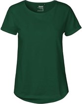 Dames Roll Up Sleeve T-Shirt met ronde hals Bottle Green - XL
