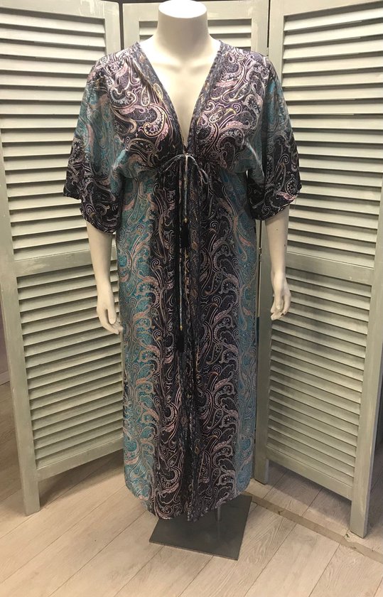 ibiza style jurk plus size maat 46-48 goud tinten blauw nieuwe collectie |  bol.com