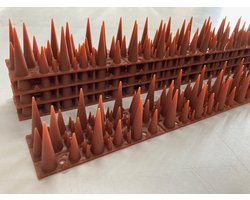 Black Beauty Bird Spikes - Bruin - 10 stuks - Vogelweringspinnen, vogelpinnen, duivenpinnen, anti katten klim strips, vogelschroot, duivenverjager, vogelverjager, vogelwering, duivenwering, kattenpinnen, marterpinnen