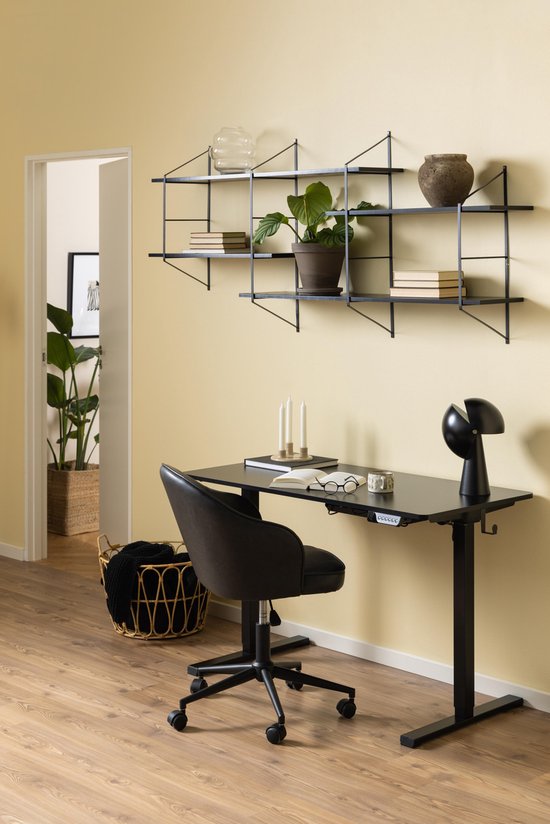 Sohome Etagère murale Montrelle - métal / bois 191 x 79cm - noir