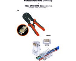 JMS® Professionele JMS-EZTOOL-580ER RJ45 UTP Tang / Netwerktang + 100x JMS RJ45 Doorsteek Connectoren ( EZ Type RJ45 cat5e / Cat6 )