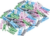 Mini Wasknijpers 100 stuks - Hout - Diverse kleuren - 2,5 cm - Ophangen van notitieblaadjes, foto's, kleurplaten en wenskaarten.