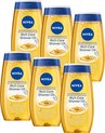 NIVEA Natural Shower Oil - Hydraterende doucheolie - Met Vitaminen C en E Voordeelverpakking van 6x 200 ml