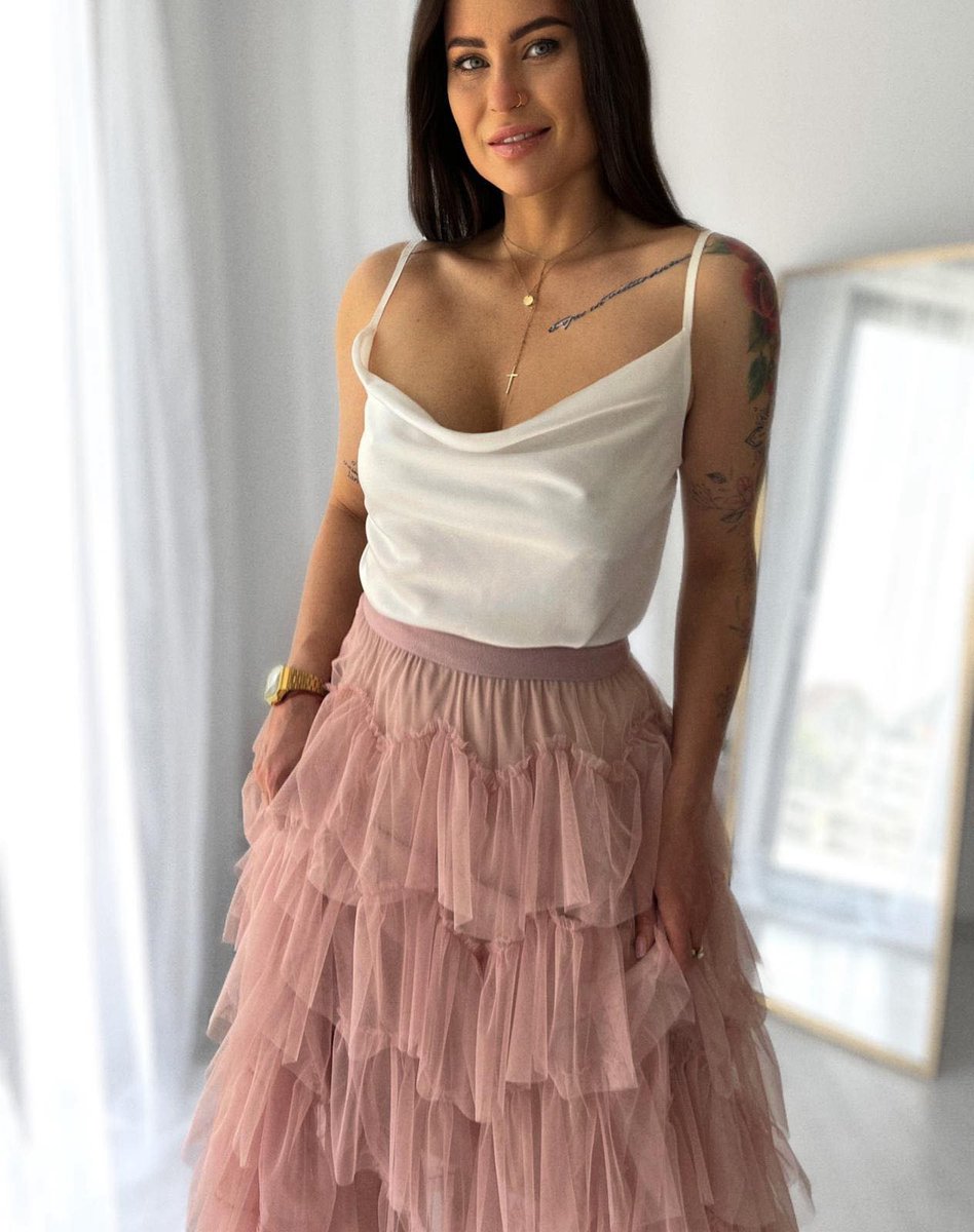 Beige rok lang sale