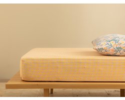 English Home Celadon Hoeslaken - Mix & Match Collectie - Jersey - Tweepersoons - 160x200 cm - Geel