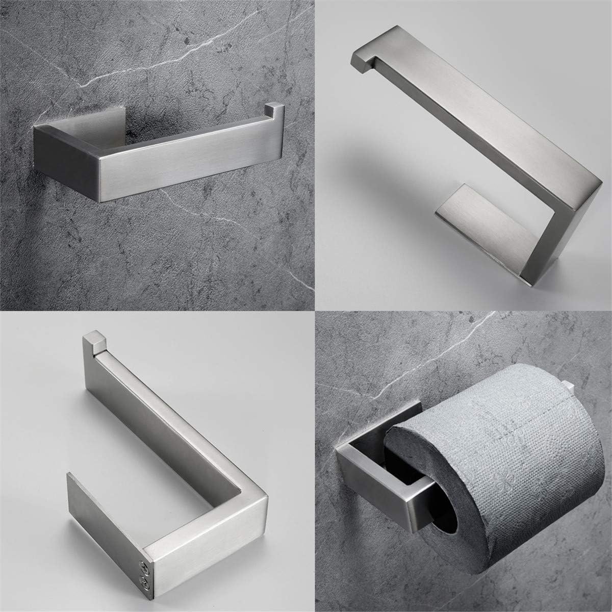 Toiletpapierhouder zonder Boren, Roestvrij Staal Toiletrolhouder, Geborsteld WC-Rolhouder voor Wandmontage, Zilver
