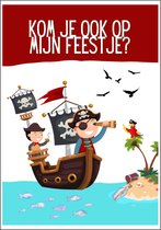 Uitnodigingen kinderfeestje - piraten feestje -10 stuks - uitnodigen feestje jongens - uitnodiging kinderfeestje - Twistgeschenken