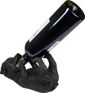 BRUBAKER - Wijnfleshouder - Dorstige Hond - Zwarte Labrador - Wijnrek Grappig - Wijn accessoires - Grappige Decoratie - Wijn Cadeau