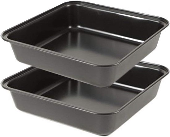 Dulynva - Moule à Gâteau Carré 8 Pouces (20,4x20,4 Cm) Avec Fond Amovible - Revêtement Antiadhésif, En Alliage D'aluminium - Pour Brownies, Lasagnes
