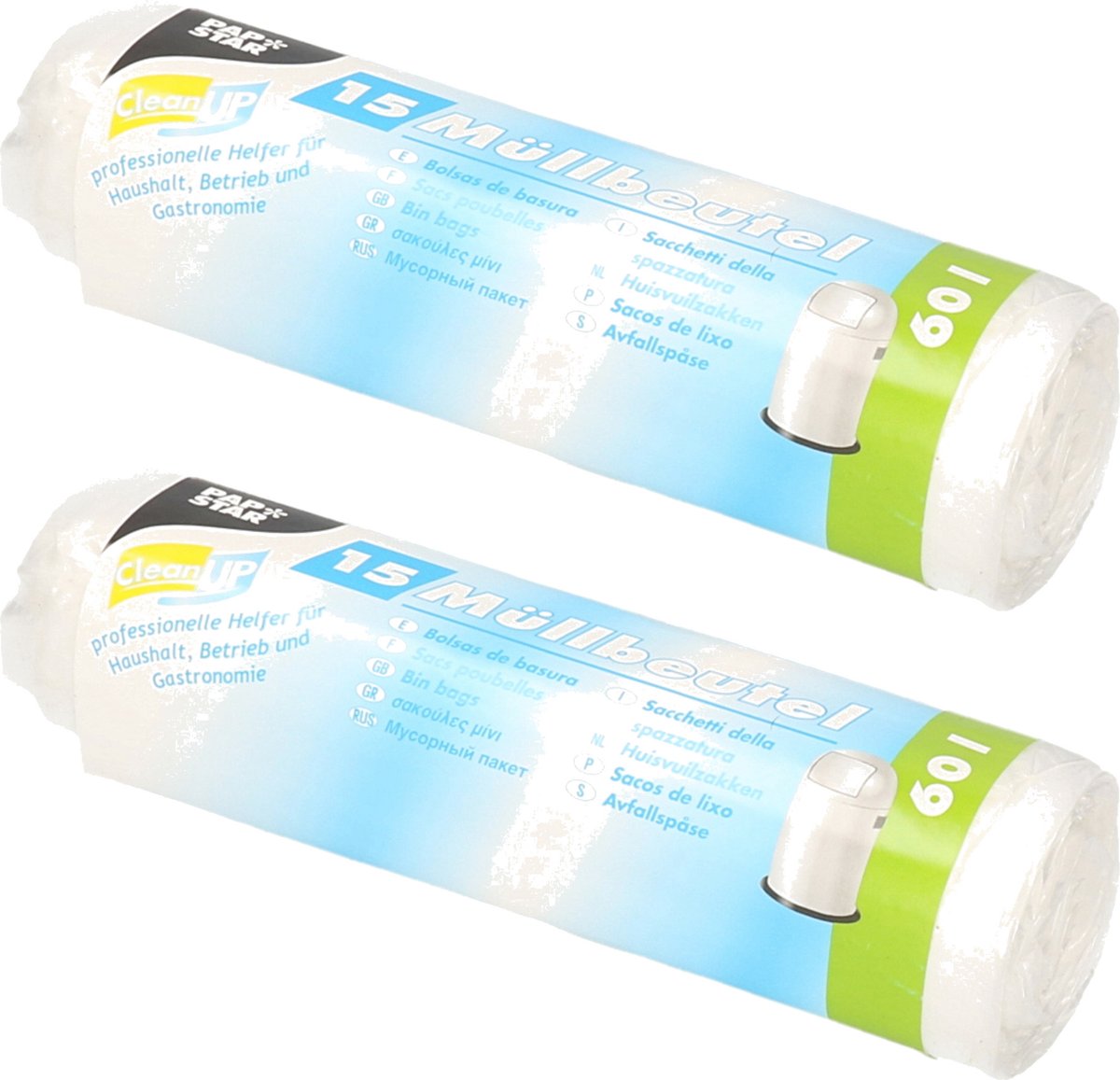 Goedkoopste Papstar 30x stuks afvalzakken/vuilniszakken - 60 liter - transparant - Prullenbak zakken