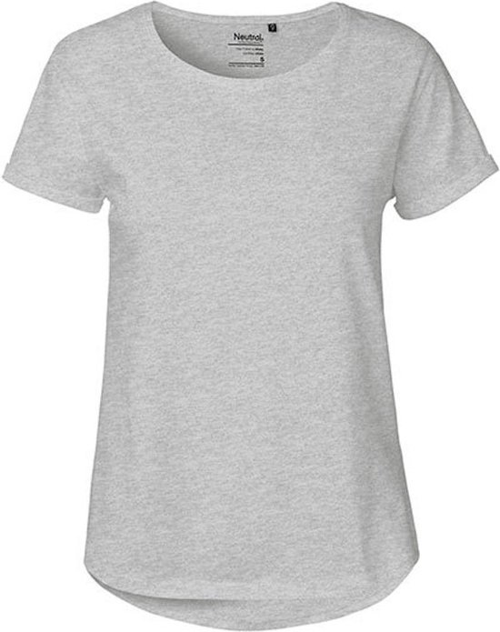 Dames Roll Up Sleeve T-Shirt met ronde hals Sport Grey - XL