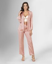 Satijn Luxe Dames Pyjama Set 3-delige- Sexy Nachtkleding Maat S