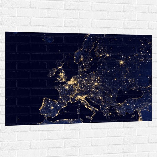 Muursticker - Kaart van Europa - 120x80 cm Foto op Muursticker