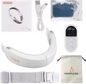 Wit kaaklijnapparaat, afstandsbediening, USB-kabel, gebruiksaanwijzing, stofzak en gelpad.