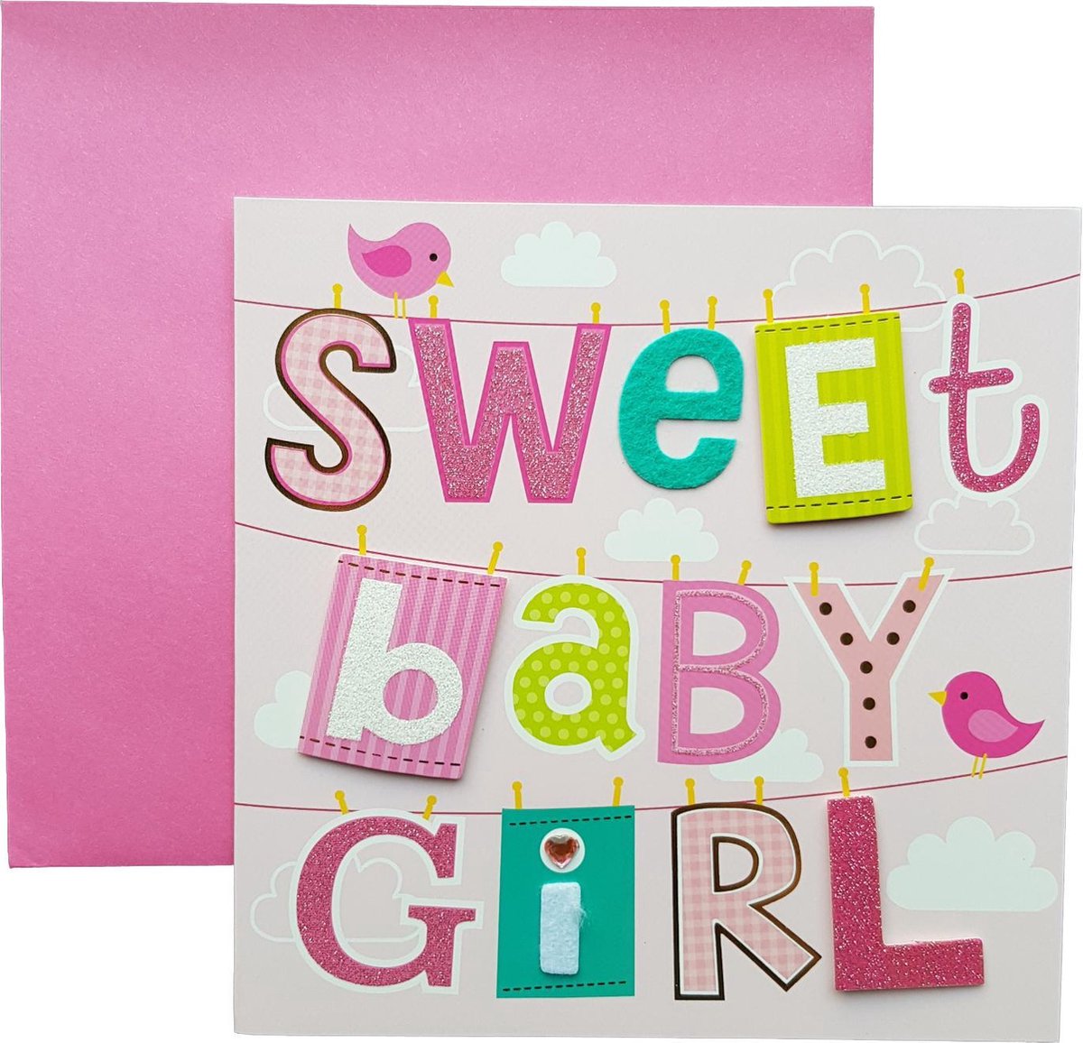 Wenskaart Geboorte Meisje Sweet baby girl