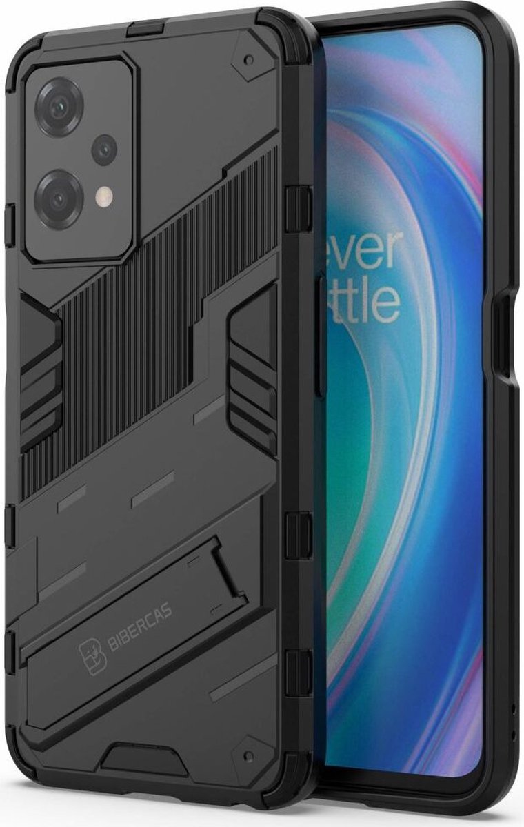 OnePlus Nord CE 2 Lite Hoesje Shockproof Kickstand Back Cover Zwart