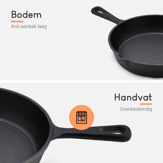 Ocina Gietijzeren pan ø16cm Skillet Koekenpan Hapjespan Koekenpan inductie