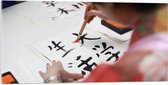 Acrylglas - Tekening van Chinese Tekens op Wit Papier - 100x50 cm Foto op Acrylglas (Met Ophangsysteem)