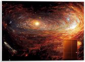 PVC Schuimplaat - Door bij de Melkweg in het Univserum - 40x30 cm Foto op PVC Schuimplaat (Met Ophangsysteem)
