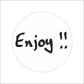 Sticker - "Enjoy" - Etiketten - 39mm Rond - Wit/Zwart - 500 Stuks