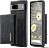 Coque DG Ming pour Google Pixel 7a - Coque arrière avec porte-cartes magnétique - Coque de téléphone avec porte-cartes à l'arrière Zwart