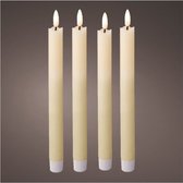 Lumineo LED dinerkaarsen - creme wit - 4x st - 24,5 cm