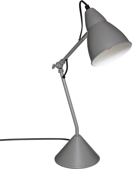 Atmosphera Tafellamp/bureaulampje Design Light Classic - grijs - metaal - H62 cm - Leeslamp