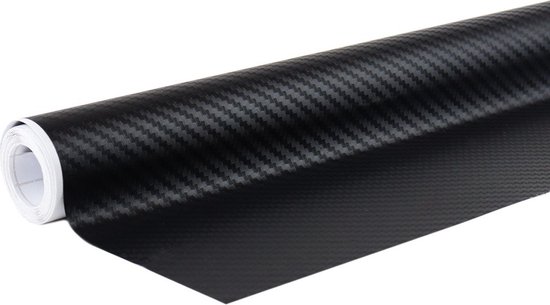 Feuille de carbone 3D, Feuille d'emballage de voiture, Noir, 50 x 152