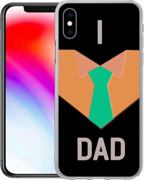 Coque iPhone Xs Max - Vaderdag - Citation - I Love Dad - Siliconen - Noël - Cadeaux - Chaussures Cadeaux
