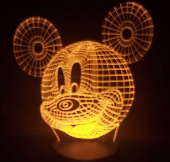 Nachtlamp 'Mouse' - LED lamp - 3D Illusion - 7 kleuren en 4 effecten — afbeelding 4