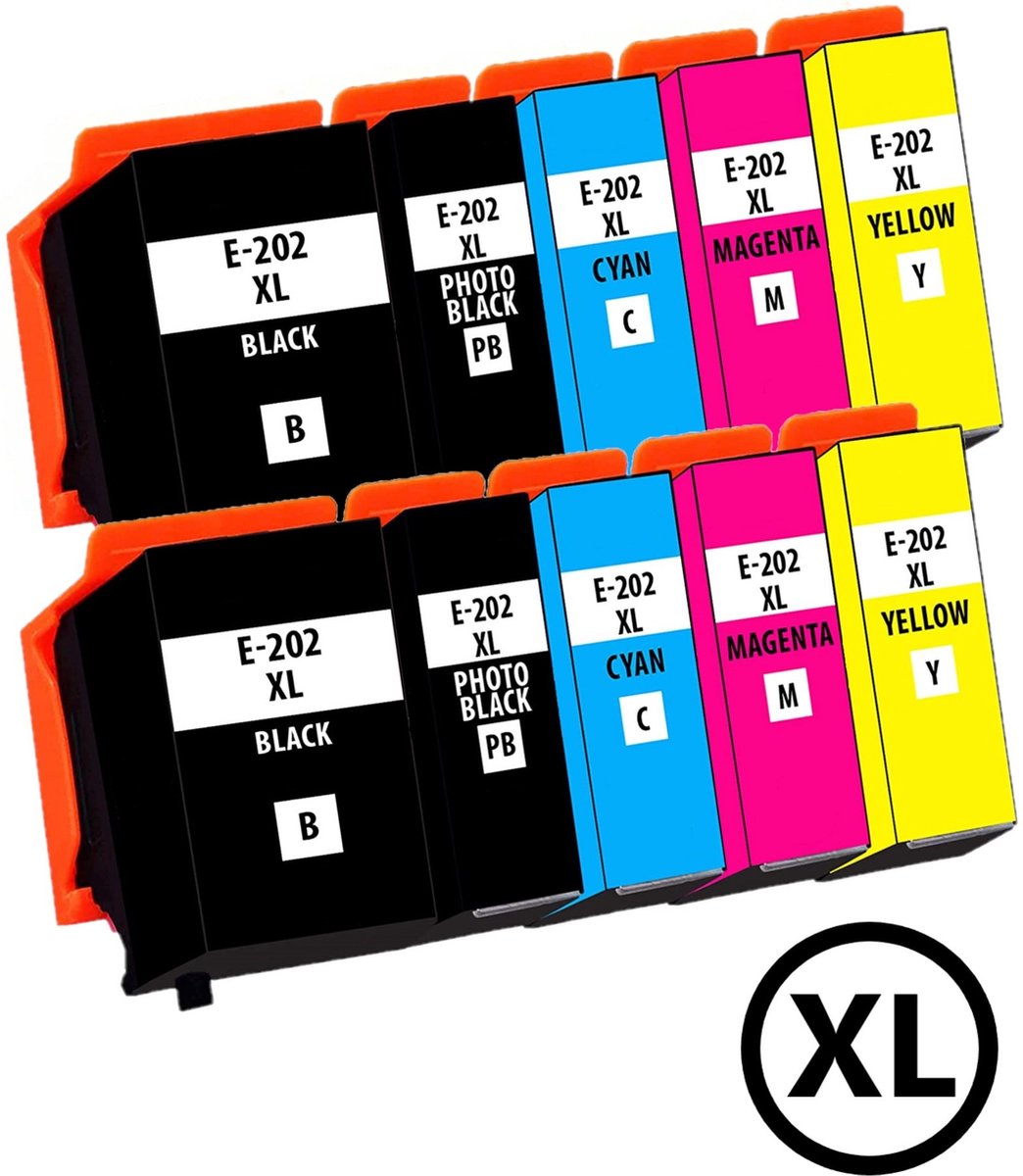Compatible inkt cartridges (10) voor Epson Expression Premium XP6000, XP6005, XP6100 en XP6105 (202XL)