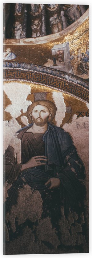 Acrylglas - Religieuze Muurschilderingen in een Kerk - 20x60 cm Foto op Acrylglas (Wanddecoratie op Acrylaat)