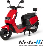 Retelli Stretto - e-scooter - cyclomoteur - Rouge - 3000 WATT - plaque d'immatriculation, nom et contrôle technique inclus