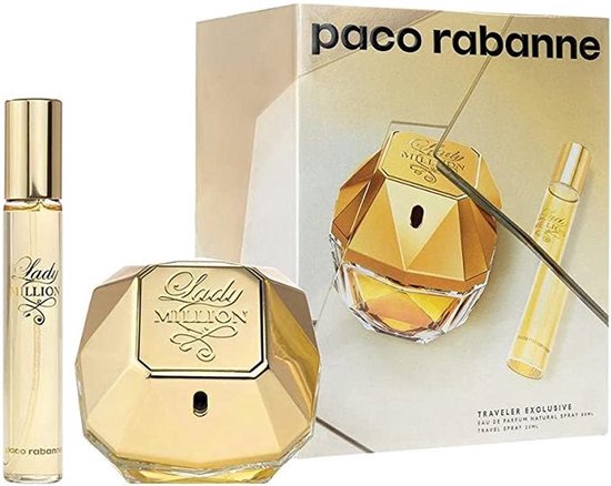 Paco Rabanne Lady Million Giftset 80 ml Eau de Parfum Spray + 20 ml Eau de Parfum Tasspray - Damesparfum