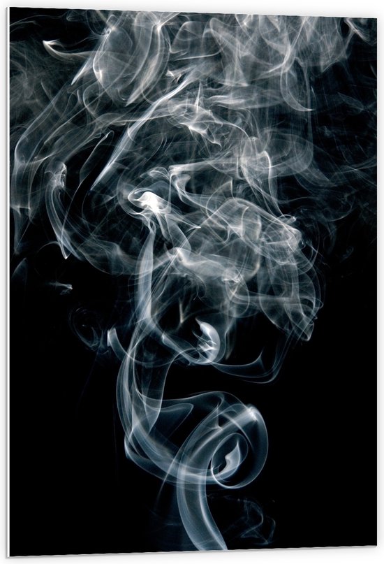 PVC Schuimplaat- Rookwolken tegen Zwarte Achtergrond - 60x90 cm Foto op PVC Schuimplaat