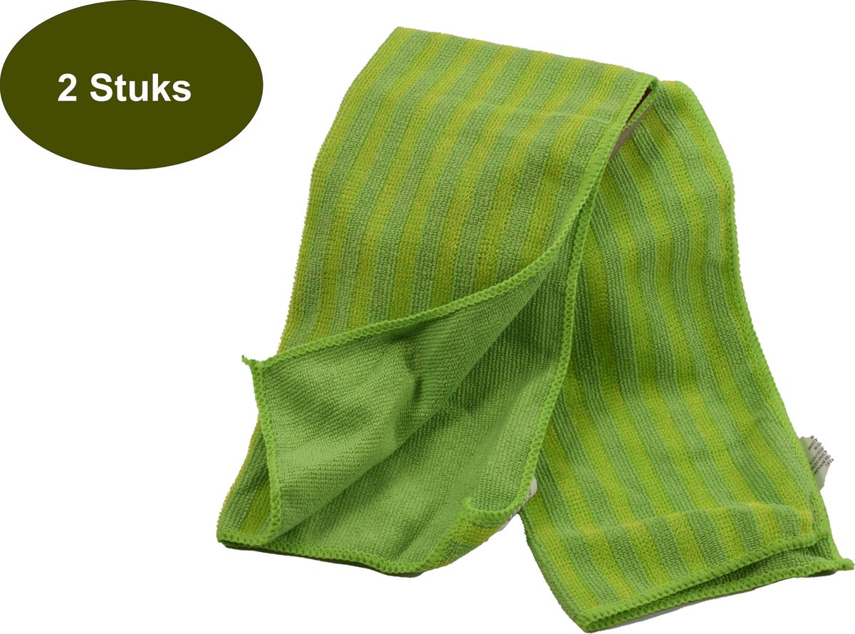 Goedkoopste 2 Stuks- Microvezeldoekjes - Vaatdoek - Raamdoeken - Schoonmaakdoekjes -Groen 30x40