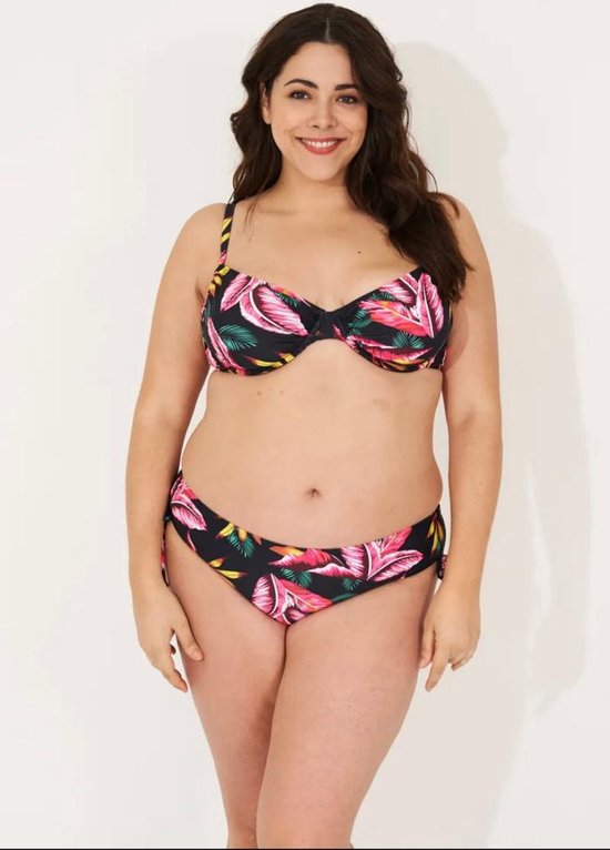 Bikini Set 2 delig- Nieuw collectie Grote maten beugel bikini set (Niet Voorgevormd) Lingerie&Badmode- Badpak Strandkleding VM360- Zwart tropisch blad- Maat 52