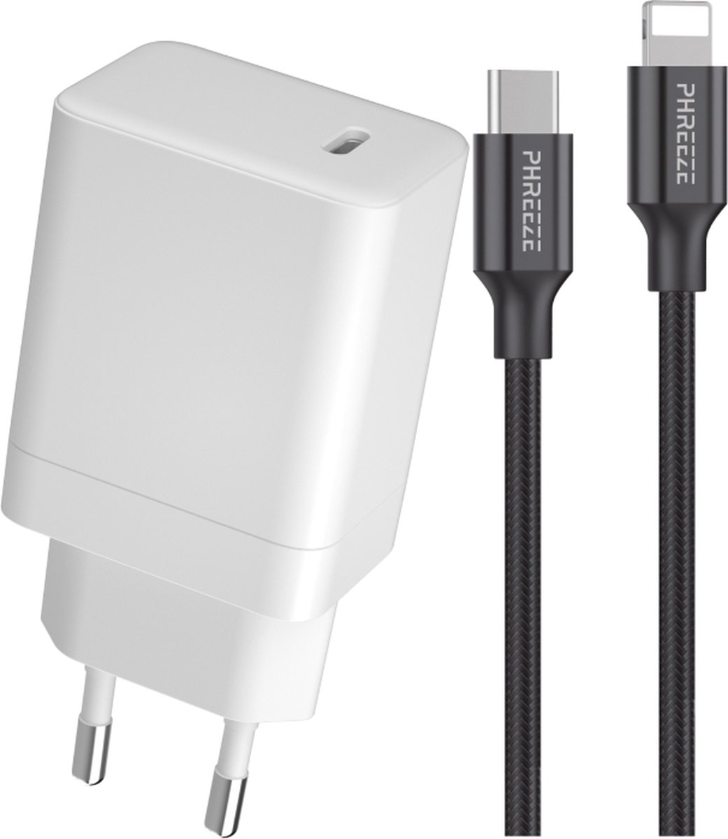 65w oplader geschikt voor iPhone / iPad + Lightning naar usb C kabel 1 meter - Snellader