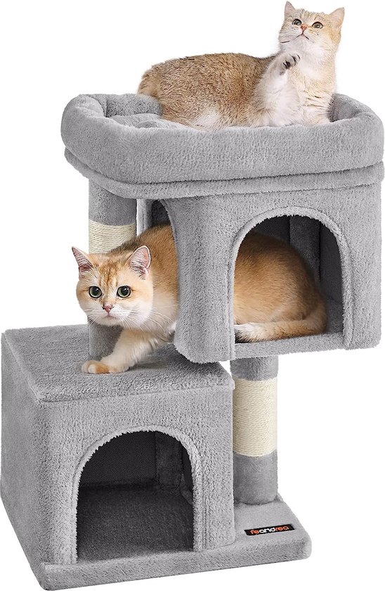 Arbre à Cat 67 Cm - Tower à Cat gris clair S pour chatons jusqu'à 3 kg avec  2 grottes... | bol.com