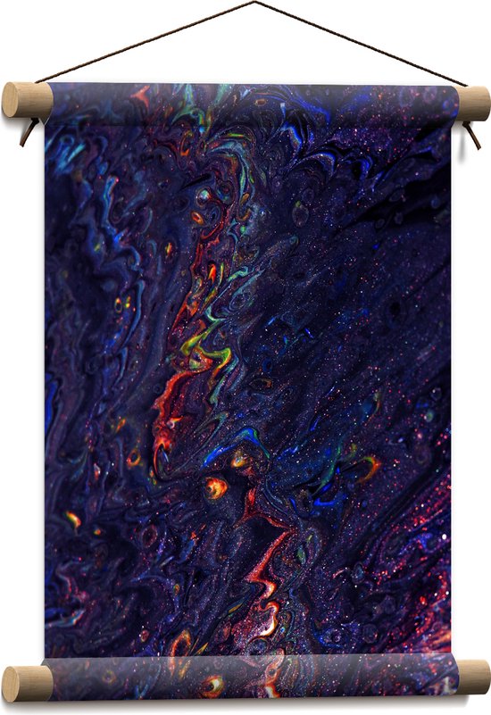 Textielposter - Donkere Tinten Verf Gemixt - 30x40 cm Foto op Textiel