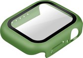 Hoes Geschikt voor Apple Watch Serie 7 (41mm) Stevig Extra Dun, Beschermglas – Groen
